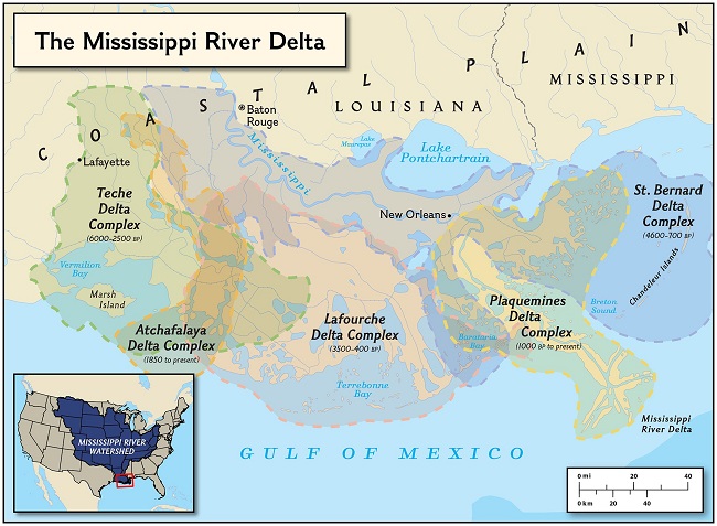 The Mississippi river delta