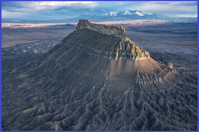 Factory Butte: A Rock Stump of Sandstone in Badlands Terrain